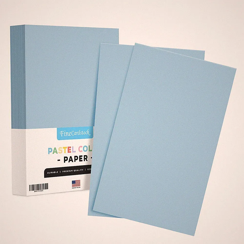 8.5 x 14 Blue Pastel Color Paper, Legal Size, 20lb Bond (75gsm), 100 Sheets