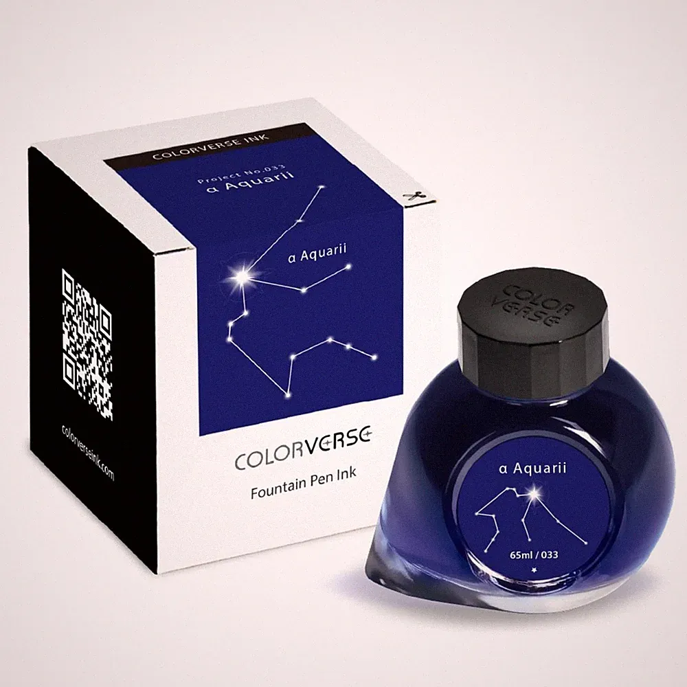 Colorverse Fountain Pen Ink Blue Œ± Aquarii 65ml Dye-Based Ink Project Series