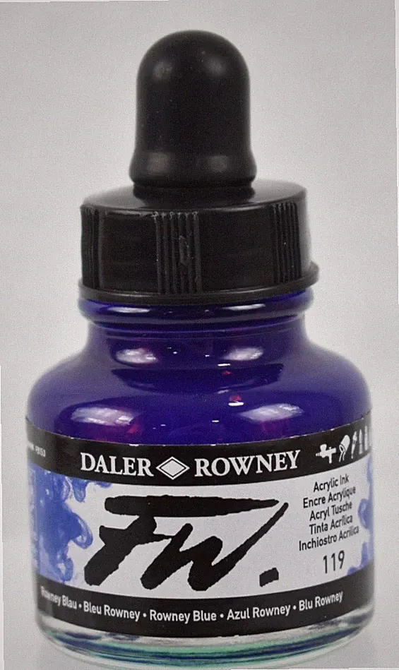 Daler-Rowney FW Acrylic Ink Bottle / Blue / Multi-Surface Pigment-Based Ink