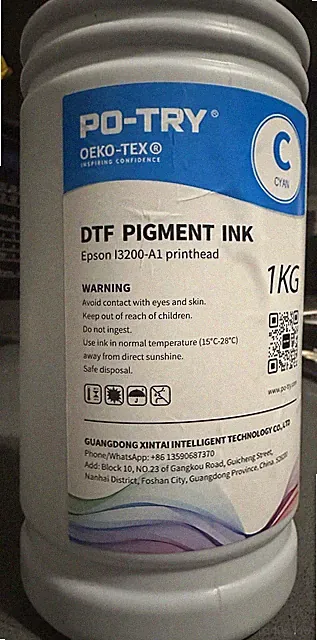 DTF Cyan Ink 1 Liter, Digital Transfer Film PET Pigment Ink for EPSON