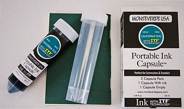 Monteverde Fountain Pen Portable Ink Bottle Capsules, 50ml, Free Empty Vial, New