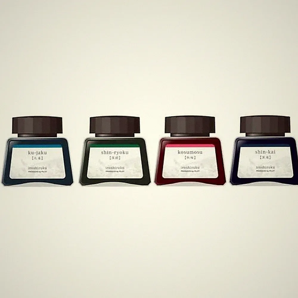 Pilot Ink Bottles Iroshizuku Dye-Based Glass Fountain Pen, Set of 4, Dawn 18438