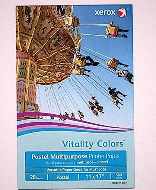 Vitality Colors Printer Paper 20 lb 11 x 17 Pastel Blue 500 Sheets per ream